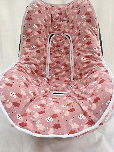 MOON-BEBE Funda Universal acolchada para Portabebe y silla de coche grupo 0 (ROSA)