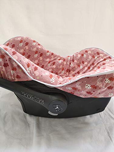 MOON-BEBE Funda Universal acolchada para Portabebe y silla de coche grupo 0 (ROSA)