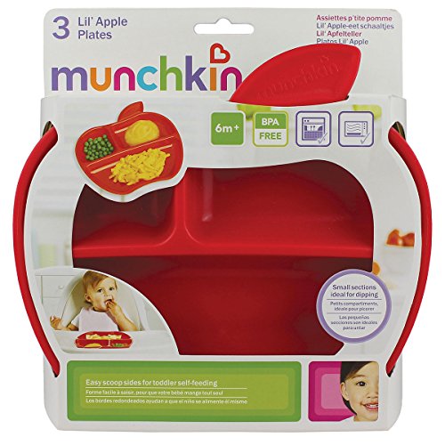 Munchkin Platos con compartimentos Apple, 3 unidades