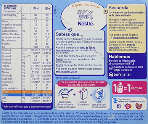 Nestlé - Leche y Cereales con Miel - Paquete de 2 x 250 ml - Total: 500 ml