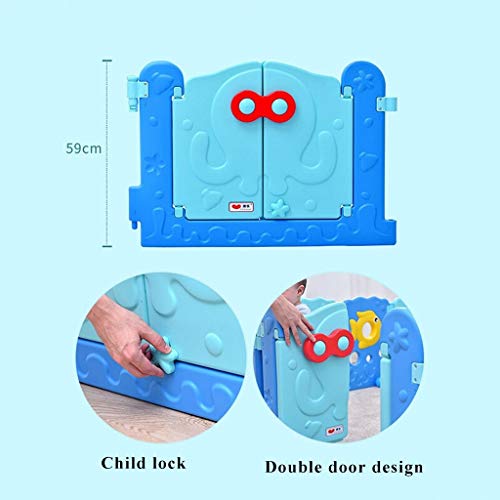 NQ-ChongTian Valla for bebés, hogar Interior Equipamiento for Exteriores Centro de Actividades for niños Parque Infantil de Seguridad - Sea World Fence 12 Piezas + Barra de Puerta + Barra de Divers