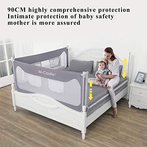 NQ-ChongTian Valla for bebés, Nueva Cama de Seguridad for niños Barandilla Elevación Vertical, Valla anticaída Valla for Cuna Bafle Colchón Grueso Universal (Size : 1.5m)