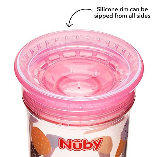 Nuby No derrames taza de 360 grados, Maxi, pack de 2 [colores surtidos]