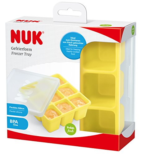 NUK 10255257 - Molde para congelar comida de bebé (9 porciones de 60 ml, se pueden descongelar por separado, sin BPA, 1 unidad)