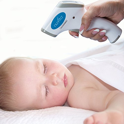 Nuvita 2091C termometro infrarrojos - Alarma de Fiebre con Sonidos Y 3 Colores – Aprobado por CE – Termometro Digital Bebe Sin Contacto Para Niños Y Adultos – Marca Europea