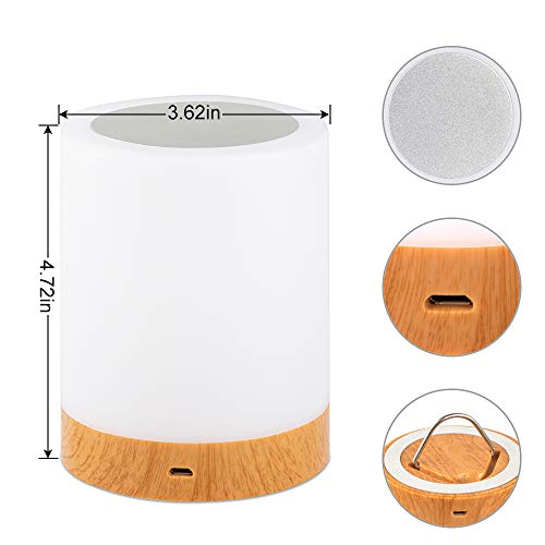 omitium Luz De Nocturna LED, Lámpara de Mesita de Noche Inteligente Recargable por USB Diseño de Control Táctil Portátil para la Cuarto de Los Niños Dormitorio Acampar (blanco cálido)