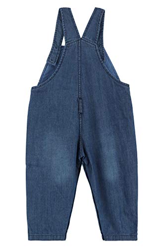 Pantalones con Peto Denim Algodón para Bebé Niños Niñas Pantalón con Peto Vaqueros Overol Jeans con Tirante Delgado para Primavera Verano - Patrón Hipopótamo Talla 68/74