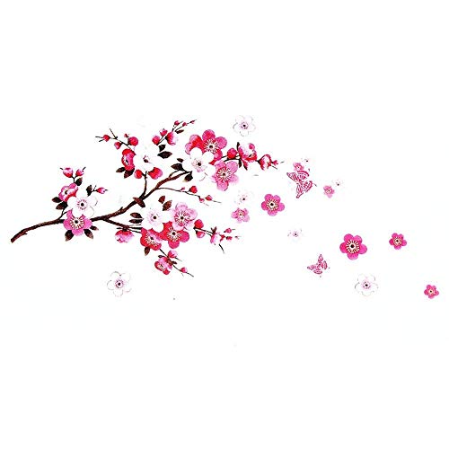 Pegatinas de pared de flor de Sakura - Extraíble Cherry Blossom Tree Branch Calcomanías Murales - DIY Home Decor Papel de pared para sala de estar Habitación de los niños - Dracarys