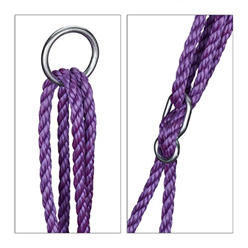 Relaxdays, Morado, Columpio Jardín Nido de Altura Ajustable para Niños y Adultos, hasta 100 kg, ø 80 cm