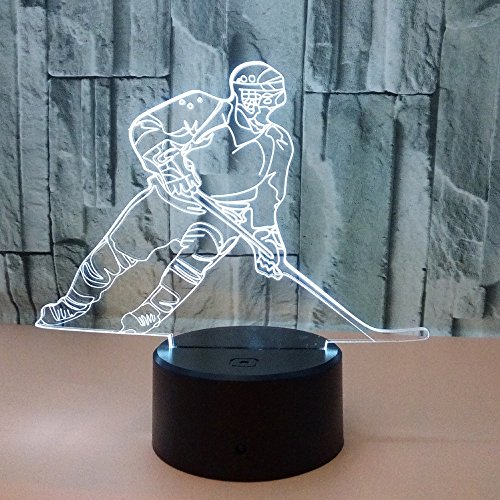 RUMOCOVO® Hockey 3D LED Lámpara Montreal 7 Color Luz Táctil Lámpara De Mesa Luz Para Niños Lámpara Hogar fiesta De Juguetes De Los Niños Navidad Regalos