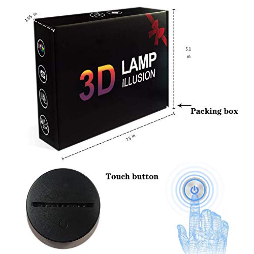 RUMOCOVO® Hockey 3D LED Lámpara Montreal 7 Color Luz Táctil Lámpara De Mesa Luz Para Niños Lámpara Hogar fiesta De Juguetes De Los Niños Navidad Regalos