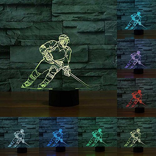 RUMOCOVO® Hockey 3D LED Lámpara Montreal 7 Color Luz Táctil Lámpara De Mesa Luz Para Niños Lámpara Hogar fiesta De Juguetes De Los Niños Navidad Regalos