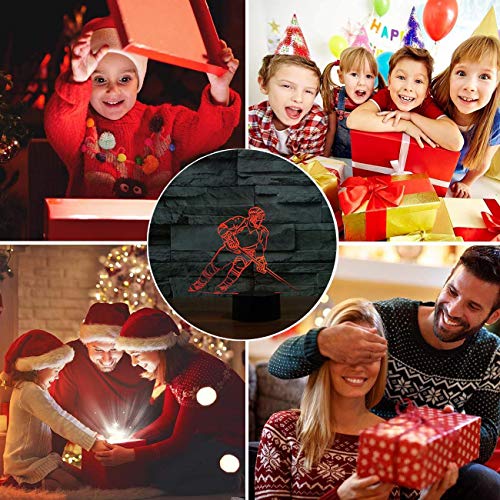 RUMOCOVO® Hockey 3D LED Lámpara Montreal 7 Color Luz Táctil Lámpara De Mesa Luz Para Niños Lámpara Hogar fiesta De Juguetes De Los Niños Navidad Regalos