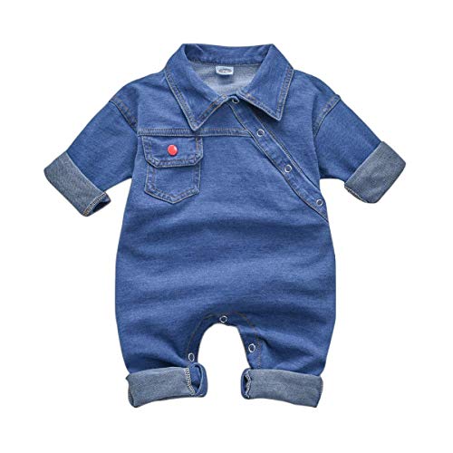 T TALENTBABY - Body para recién nacidos y niñas, estilo vaquero, unisex azul 100 cm(12-18 meses)