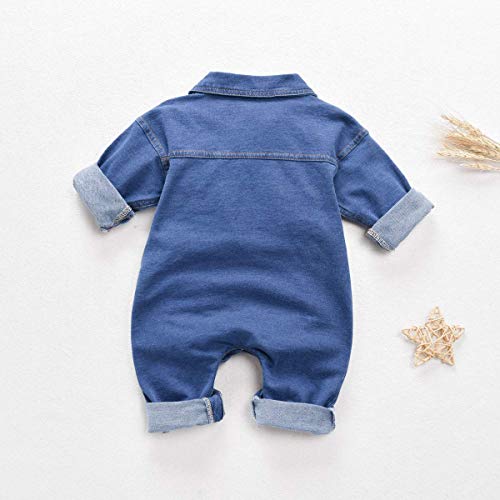 T TALENTBABY - Body para recién nacidos y niñas, estilo vaquero, unisex azul 100 cm(12-18 meses)