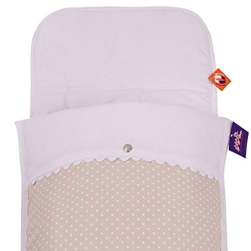 Tititnins© - Saco Capazo Verano Bugaboo Bee 5 y Bee 3 KUKU CRUDO.Pique Ola/Blanco -Relleno extraible-