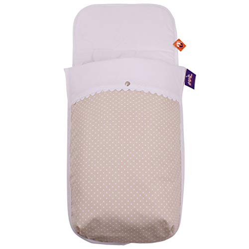 Tititnins© - Saco Capazo Verano Bugaboo Bee 5 y Bee 3 KUKU CRUDO.Pique Ola/Blanco -Relleno extraible-