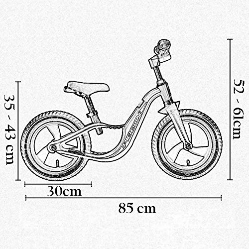 TONGSH Bicicleta Deportiva de 12 Pulgadas con Bicicleta de pedaleo sin Pedales con Marco de aleación de magnesio, Manillar Ajustable, para Edades de 2 a 6 años (Color : Red)