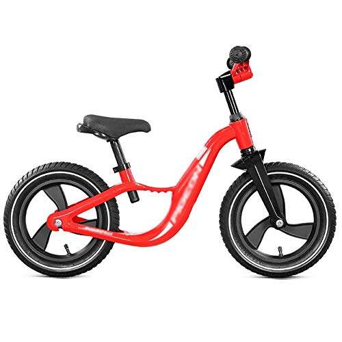 TONGSH Bicicleta Deportiva de 12 Pulgadas con Bicicleta de pedaleo sin Pedales con Marco de aleación de magnesio, Manillar Ajustable, para Edades de 2 a 6 años (Color : Red)