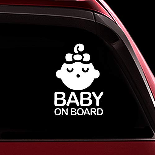 TOTOMO # ALI-021Baby a bordo adhesivo calcomanía cartel de aviso de seguridad para el coche Windows - Seeling Baby Girl