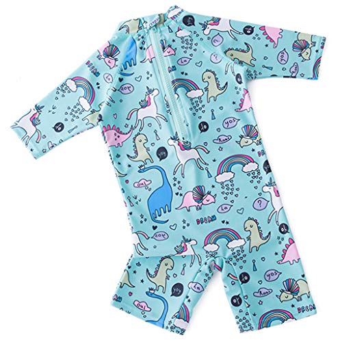 Traje de Baño para Niñas Niños Bañador Bebé Protección Solar UV Unicornio Traje de Buceo Una Pieza Ropa de Natación y Gorra de Natación