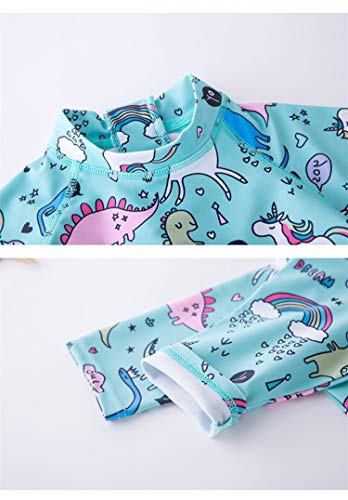 Traje de Baño para Niñas Niños Bañador Bebé Protección Solar UV Unicornio Traje de Buceo Una Pieza Ropa de Natación y Gorra de Natación