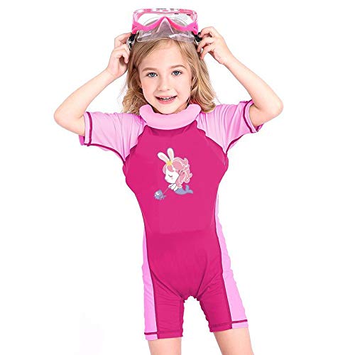 Traje de Flotación para Niñas Niños - Bebé Flotante Bañadores Manga Corta Ropa de Natación UV Protección Solar Traje de Baño Natación Aprendizaje 1-7 Años