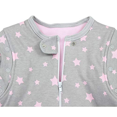 TupTam Saco de Dormir con Mangas y Piernas Bebés - Invierno, Estrellas Rosa/Gris, 104-110