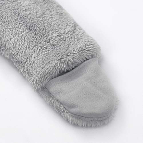 Vine Traje de Nieve Bebé Fleece Ropa de Invierno Footed Peleles Niños Niñas Cálido Mameluco con Capucha, Gris 3-6 Meses