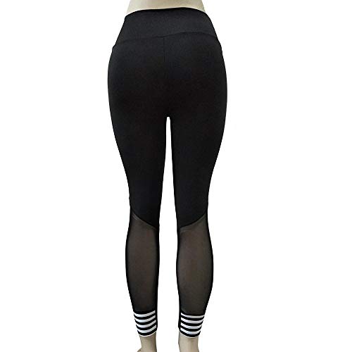 VJGOAL Mujeres Moda Casual Cintura Alta Deportes Gimnasio Pilates Yoga Pantalones Correr Fitness Leggings Cómodo Ropa de Entrenamiento Transpirable(Small,Negro)