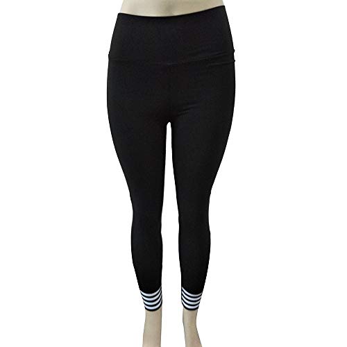 VJGOAL Mujeres Moda Casual Cintura Alta Deportes Gimnasio Pilates Yoga Pantalones Correr Fitness Leggings Cómodo Ropa de Entrenamiento Transpirable(Small,Negro)