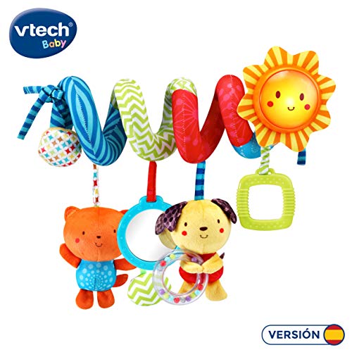 VTech- Espiral Canciones y Animales Colgante Peluche para Silla, Carro de Paseo electrónico Interactivo. (3480-522122)