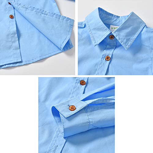 ZOEREA 3 Piezas Trajes de Bebés Niños Chaleco + Camisa con Pajarita + Pantalones Niño Caballeros Bautismo Boda Bautizo Patrón de Rayas Azules Conjuntos de Ropa Azul, Etiqueta 100