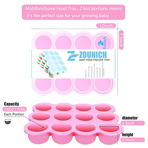 ZOUNICH Cubiertos De Silicona Para Bebés - Molde De Helado Para Bebés - Aprobado Por BPA y FDA - Almacenamiento De Alimentos Para Bebés