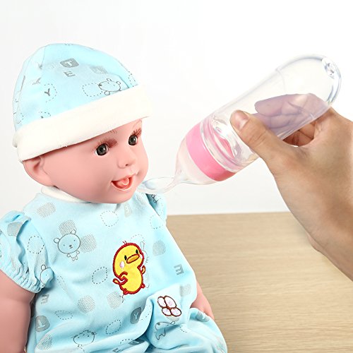 1 Unid 90 ml Cuchara de Silicona para Bebé Niño Botella de Alimentación con Alimento Fresco Apriete Caliente Socialme-EU(Rosa)