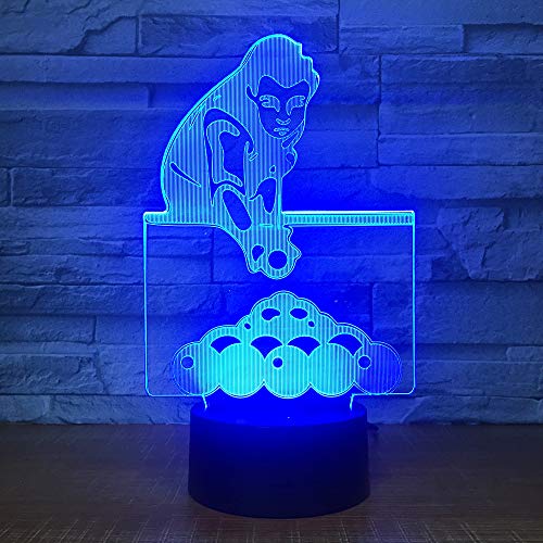 3D Ilusión Optica Lámpara，Ping Pong Luz Nocturna Led 7 Colores Cambiantes Touch Usb De Energía Del Hogar Decoración Niño De Cumpleaños Navidad Regalo Juguetes