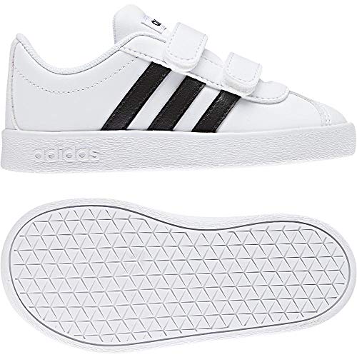 Adidas VL Court 2.0 CMF I, Zapatillas de Gimnasia Unisex bebé, Blanco (FTWR White/Core Black/FTWR White FTWR White/Core Black/FTWR White), 25 EU