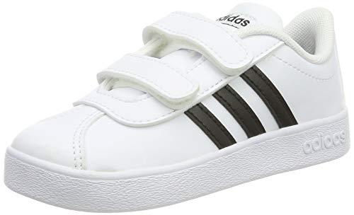 Adidas VL Court 2.0 CMF I, Zapatillas de Gimnasia Unisex bebé, Blanco (FTWR White/Core Black/FTWR White FTWR White/Core Black/FTWR White), 25 EU