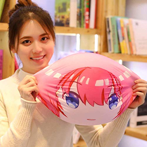 Ailin Onlinel Quintessential Quintuplets Manta Almohada, 12 Inch Redondo Anime Caracteres Peluche Muñeca para Hogar Sofá Decoración - Nakano Yotsuba