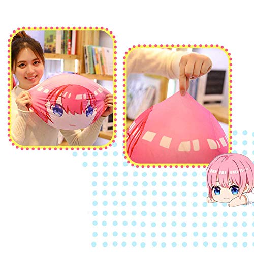 Ailin Onlinel Quintessential Quintuplets Manta Almohada, 12 Inch Redondo Anime Caracteres Peluche Muñeca para Hogar Sofá Decoración - Nakano Yotsuba