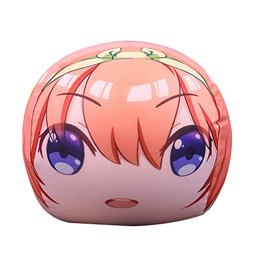 Ailin Onlinel Quintessential Quintuplets Manta Almohada, 12 Inch Redondo Anime Caracteres Peluche Muñeca para Hogar Sofá Decoración - Nakano Yotsuba