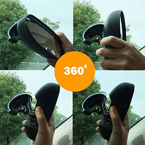 AIPROV - Espejo retrovisor para coche de bebé, espejo retrovisor de bebé, espejo para asiento trasero de bebé, fácil de observar cada movimiento, seguridad y gran angular giratorio de 360 grados