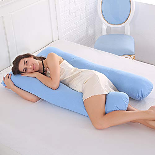 Almohada de maternidad, almohada de apoyo para embarazadas, cuerpo 100 % algodón, almohada en forma de U, almohadas de maternidad, embarazo, dormir lateral