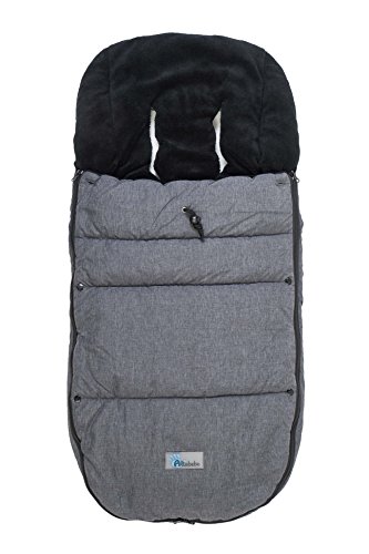 Altabebe Travel Alpin - Saco de invierno para las sillas de paseo Bugaboo & Joolz, 12-36 meses, color gris oscuro/negro