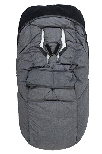 Altabebe Travel Alpin - Saco de invierno para las sillas de paseo Bugaboo & Joolz, 12-36 meses, color gris oscuro/negro