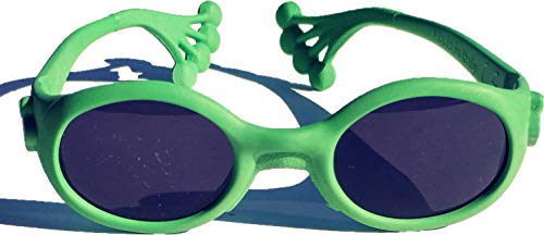 Animals Sunglasses Froggy, gafas de sol para niños de 6 meses a 1, 2, 3 años, lentes para PC UNBREAKABLE UV 400 categoría 4, montura plegable e indestructible, Made in Italy, verde