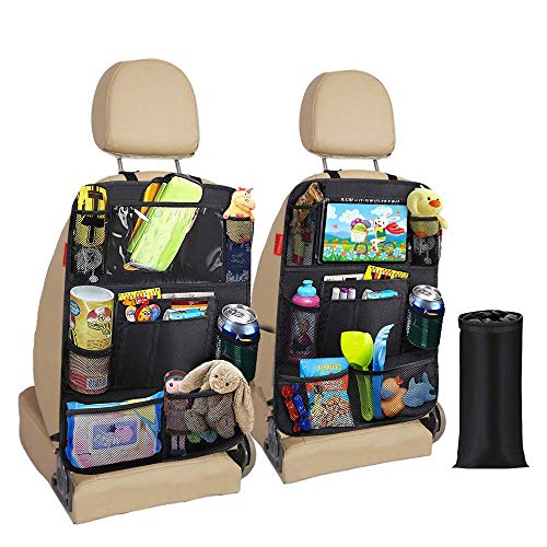 Awroutdoor Organizadores para Asientos de Coches - 2 Pack Organizadores para Coche Universal Multi-Bolsillo Organizadores para Coche Niños con sostenedor de tablet-bolsillo de pantalla tácti