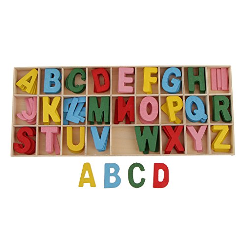 B Baosity 156 x de Letras Coloridas de Alfabeto de Madera Atractivos Accesorios Educativos para Estudiantes Duradero 29x12cm