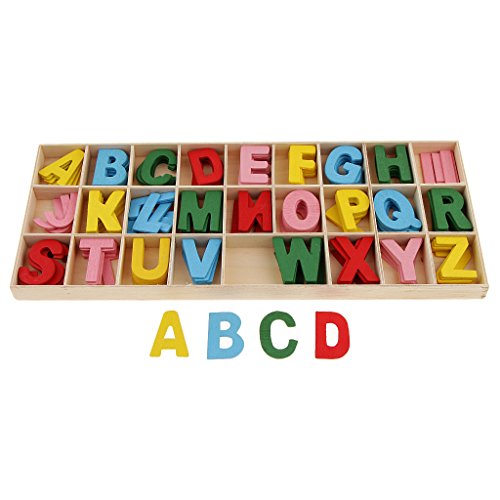 B Baosity 156 x de Letras Coloridas de Alfabeto de Madera Atractivos Accesorios Educativos para Estudiantes Duradero 29x12cm