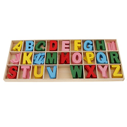 B Baosity 156 x de Letras Coloridas de Alfabeto de Madera Atractivos Accesorios Educativos para Estudiantes Duradero 29x12cm